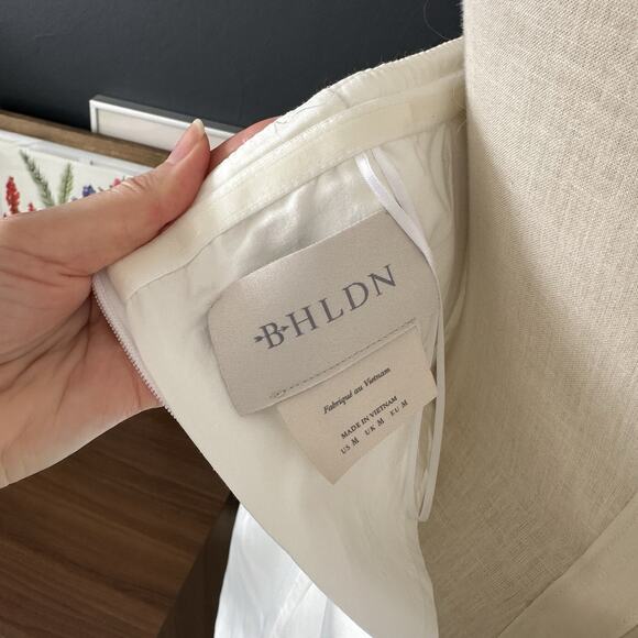 BHLDN Strapless Corset Dress Wedding Rehearsal Minimalist Modern Elegant - Picture 13 of 16